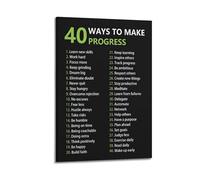 40 Ways To Make Progress InspirationalCover Poster Art Canvas Gift for Friends Or for Your Own Use Bedroom Living Room Decoration AestheticFrame-style 24x36inch(60x90cm)