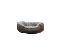 40 Winks Oval Bed Grey Lion Faux Suede 75x40cm