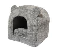 Rosewood Grey Teddy Bear Cat Bed