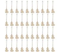 40 Wooden Christmas Tree Ornaments Cute Hallow Angel Pendants with Lanyards