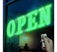 40" x 10" Large LED Open Signs with Remote Control 14 Modes Dimmable Open Sign for Business Window Stores Retail and Restaurant Green