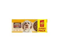 40 X 100g Meaty Pouches In Jelly Jumbo Pack - 15 Pouche With Beef - 15 Pouches With Poultry - 10 Pouche With Turkey - Vitamin D To Help Maintain Strong Bones