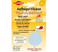 Kleiber Iron-On Repair Patch for Fine Knit Textiles, Cotton, 40 x 12 cm, Light Blue
