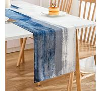40 x 140cm Table Runners Navy Blue and Grey Outdoor Table Decor Farmhouse Style Coffee Table Runner Linen Modern Table Decorative Cloth for Dining Table Room Party Holiday Banquet Buffet Coffee