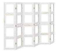 (40 x 160 cm/ 6 piece) vidaXL Room Divider Panel Office Privacy Screen White Solid Wood Paulownia
