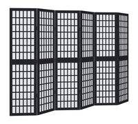 Room Divider Privacy Screen Privacy Panel Black Solid Wood Paulownia vidaXL