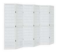Room Divider Privacy Screen Privacy Panel White Solid Wood Paulownia vidaXL