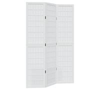 Room Divider 3-Panel White 40x180cm Folding Paulownia Wood Indoor Privacy Screen
