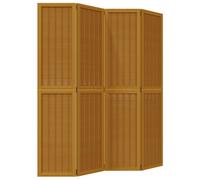 (40 x 180 cm/ 4 piece) vidaXL Room Divider Panel Office Privacy Screen Brown Solid Wood Paulownia
