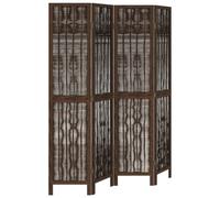 (40 x 180 cm/ 4 piece) vidaXL Room Divider Panel Room Privacy Screen Dark Brown Solid Wood Paulownia