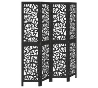(40 x 180 cm/ 4 piece) vidaXL Room Divider Privacy Screen Privacy Panel Black Solid Wood Paulownia