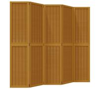 (40 x 180 cm/ 5 piece) vidaXL Room Divider Panel Office Privacy Screen Brown Solid Wood Paulownia