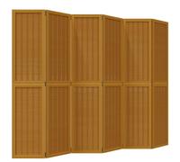 (40 x 180 cm/ 6 piece) vidaXL Room Divider Panel Office Privacy Screen Brown Solid Wood Paulownia