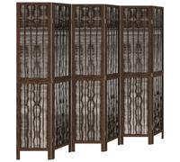 (40 x 180 cm/ 6 piece) vidaXL Room Divider Panel Room Privacy Screen Dark Brown Solid Wood Paulownia