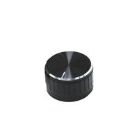 (40 x 19mm) Black Aluminum Alloy Knurled Shaft Rotary Knob for 6mm Diameter Potentiometer Volume Control