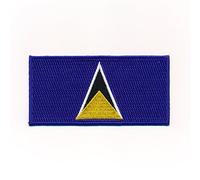40 x 20 mm Saint Lucia St. Lucia Castries Flag Sew-On / Iron-On Patch 1049 Mini