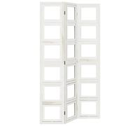 vidaXL Room Divider, Privacy Screen for Indoor Home Bedroom Living Room, Screen Privacy Panel with 3 Panels, White Solid Wood Paulownia