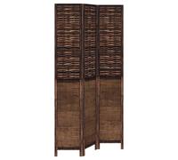 (40 x 220 cm/ 3 piece) vidaXL Room Divider 5 Panels Privacy Screen Dark Brown Solid Wood Paulownia