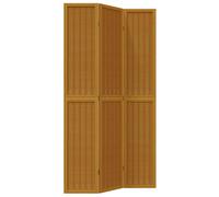 (40 x 220 cm/ 3 piece) vidaXL Room Divider Panel Office Privacy Screen Brown Solid Wood Paulownia