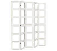 (40 x 220 cm/ 5 piece) vidaXL Room Divider Panel Office Privacy Screen White Solid Wood Paulownia