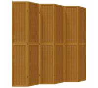 (40 x 220 cm/ 6 piece) vidaXL Room Divider Panel Office Privacy Screen Brown Solid Wood Paulownia