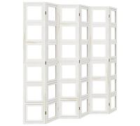 (40 x 220 cm/ 6 piece) vidaXL Room Divider Panel Office Privacy Screen White Solid Wood Paulownia