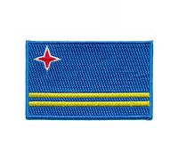 40 x 25 mm Aruba Oranjestad ABC Islands Flag Sew-On / Iron-On Patch 1006 A