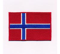40 x 25 mm, Oslo Norway Flag, Sew-On Badge / Iron-On Patch 0639 A