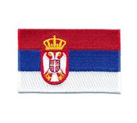 40 x 25 mm Republic of Serbia Belgrade Flag Patch Sew-On / Iron-On Patch 1231 A