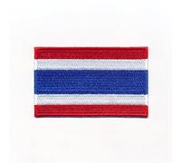 40 x 25 mm UK Flag Thailand Bangkok Flag Sew-On Badge/Iron-On Patch 0963 A