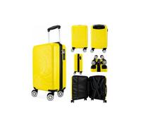 40 X 25 X 20 CM UNDERSEAT Cabin Suitcase with Removable Wheels - Soft Shell Carry On Trolle Lightweight Spinner Luggage Underseat Cabin Trolley Detachable Wheels 1633 (Yellow)