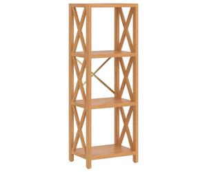 (40 x 30 x 112 cm) vidaXL 6-Tier Shelf Wooden Bookshelf Bookcase Storage Shelf Solid Wood Oak