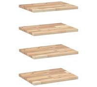 (40 x 30 x 2 cm/ 4 pcs) vidaXL Floating Shelves Wall Storage Shelf 4pcs Untreated Solid Wood Acacia