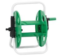 vidaXL Green Free Standing Hose Reel Cart - 45 m Capacity, Galvanised Steel Construction, Quick-Release Mechanism, Compact Storage Solution