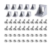 40 x 40 Aluminium Profile Corner Connector, Pack of 10 Aluminium Profile 40 x 40 Angle, 90 Degree Mounting Material Angle Fixing, Aluminium Angle Right Angle Aluminium for Aluminium Profile Angle