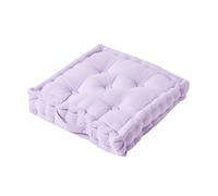 HOMESCAPES Luxury Floor Cushion Plain 100% Cotton Light Purple Mauve 40 x 40 x 8cm, Booster Cushion Seat Chair Pad Dining Thick & Plush Garden Floor Pillow for Kids Elderly Pets Indoor Outdoor Use