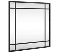 vidaXL - Wall-mounted Mirror with Black Iron Frame, Simple and Sleek Design Square Mirror, Ideal for Bedroom, Hallway, Living Room or Bathroom - 40x40cm