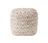 (40 x 40 x 40 cm) Sierra Natural Diamond Pattern Hemp Bean Filled Pouffe