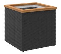(40 x 40 x 40 cm) vidaXL Planter Raised Bed Planter Pot Garden Flower Pot Black Poly Rattan