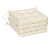 Outsunny 42 x 42cm Replacement Garden Seat Cushion Pad with Ties, Cream, Cream