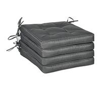 Outsunny 42x42cm Garden Seat Cushion w/ Ties - Grey, Grey