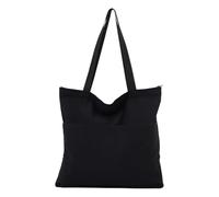 40 x 6 x 36 cm Large Blank Canvas Shoulder Bag Zip Top Work Tote Bag Reusable Fabric Shopping Handbag Multiple Pocket Grocery Bags Foldable Travel Handbag Multipurpose Shopping Bags