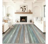 40 x 60 cm Area Rug for Living Room - Modern Patchwork Art Distressed Stripes Washable Flannel Area Rugs, Non-Slip & Stain Resistance Carpet for Bedroom Dining Room Nursery Home Office, Grey