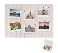 40 x 60cm Felt Bulletin Board with 35 Pins, Decorative Felt Pin Board, 9mm Thick Foldable Photo Display Board with Self-Adhesive Tape, for Photo DIY Memo Display in Home Office School (Light Camel)