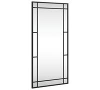 vidaXL Wall-Mounted Wall Mirror in Minimalistic Design with Durable Powder-Coated Iron Frame - Versatile Home Decor for Bedroom, Living Room, Hallway (Black, 40x80 cm)