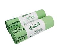 40 x 80L BioLiner Compostable Bags for Swing Bins & Dustbins (2 rolls) Food Waste Bin Liners - EN 13432 - Compostable 80L Swing-Bin Bags with Composting Guide