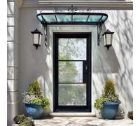 40" x 84" Prehung Matte Black Iron Single Door with 3-Lite Clear Glass - Left Side Operated Entry Door for Modern Homes