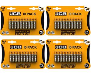 40 x AAA 1.5v JCB Batteries ALKALINE LR03 MN2400 ALKALINE LASTS LONGER