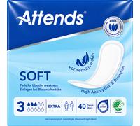 40 x Attends Soft 3 | Extra | High Absorbency Incontinence Pads | 4 Packs of 10