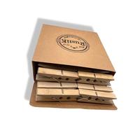 40 x Bamboo Wooden Pegs by RustiK, Strong, Large Clothes Pegs for Washing Line, Laundry, Craft, Woodcrafted.